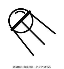 Marca con logotipo lineal de aparatos de satélite en blanco y negro