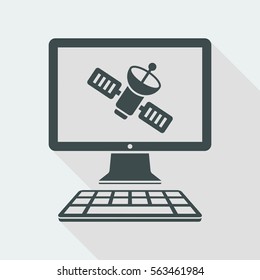 Satellite application - Vector flat icon