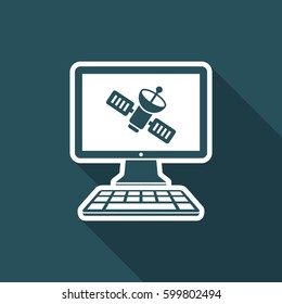 Satellite application - Vector flat icon