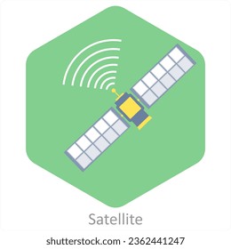 Satellite and astronomy icon concept