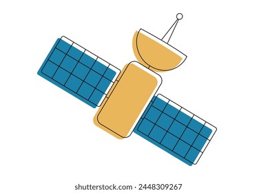 Satellite With Attached Satellite space technology.