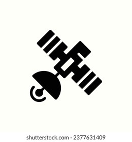 satellite black icon, isolated icon in light background, perfect for website, blog, logo, graphic design, social media, UI, mobile app