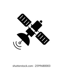 satellite black icon vector design illustration
