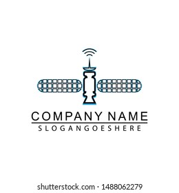 Satellite Blue Black Business Logo design vector. Creative Idea Design Template.