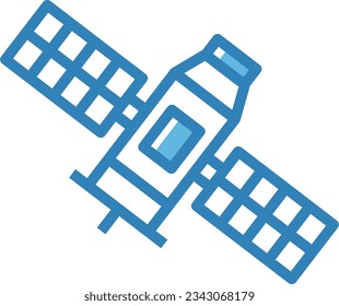 Satellite Blue Icon - Single Icon, Vector