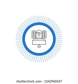 Satellite, broadcast, broadcasting, communication, telecommunication Line Icon. Vector isolated illustration