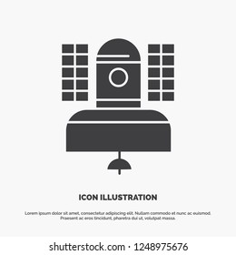 Satellite, broadcast, broadcasting, communication, telecommunication Icon. glyph vector gray symbol for UI and UX, website or mobile application