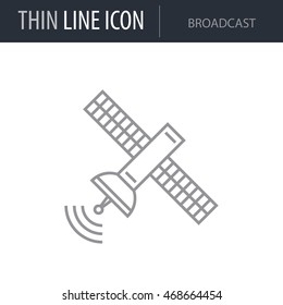 Satellite Broadcast Outline Icon. Thin line Icon of Advertising Media