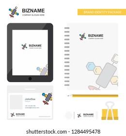 Satellite Business Logo, Tab App, Diary PVC Employee Card and USB Brand Stationary Package Design Vector Template