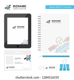 Satellite  Business Logo, Tab App, Diary PVC Employee Card and USB Brand Stationary Package Design Vector Template