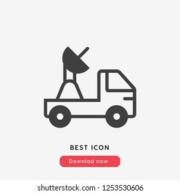 satellite car icon vector. Satellite symbol. Car satellite icon vector.