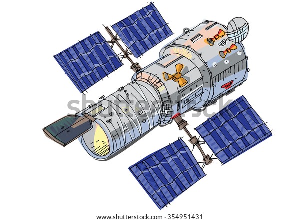 Satellite Cartoon Stock Vector (Royalty Free) 354951431