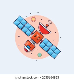 Satellite Cartoon Character Illustration Design
