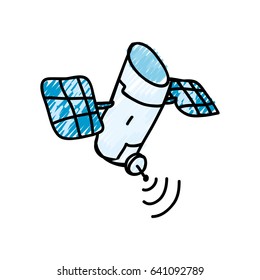 satellite cartoon doodle