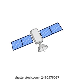 satellite satellite cartoon. future worldwide, technology data, internet blue satellite satellite sign. isolated symbol vector illustration