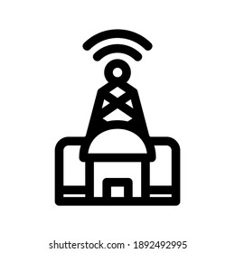 satellite center icon or logo isolated sign symbol vector illustration - high quality black style vector icons
