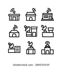 satellite center icon or logo isolated sign symbol vector illustration - Collection of high quality black style vector icons
