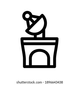 satellite center icon or logo isolated sign symbol vector illustration - high quality black style vector icons
