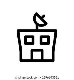 satellite center icon or logo isolated sign symbol vector illustration - high quality black style vector icons
