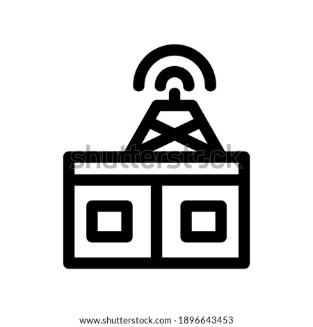satellite center icon or logo isolated sign symbol vector illustration - high quality black style vector icons
