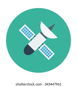 Satellite Colored Vector Icon 