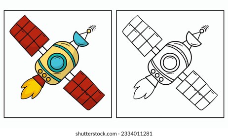 Satellitenfarbseite Doodle handgezeichnet