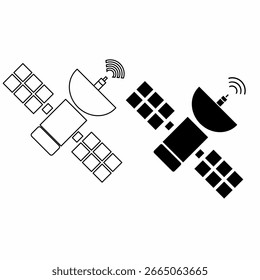 Satellite Communication Antenna Vector Illustration
