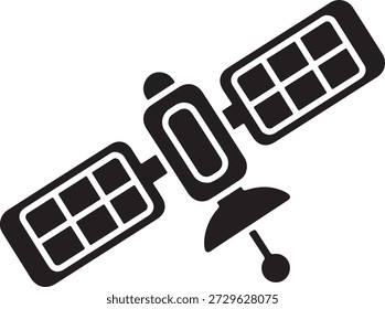 Dispositivo de comunicação por satélite isolado sobre fundo branco, ilustração