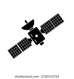 Satellitenkommunikationssymbol mit globalen Netzwerkverbindungsknoten