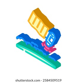 satellite communication industry 3 isometric icon vector. satellite communication industry 3 sign. isolated symbol illustration