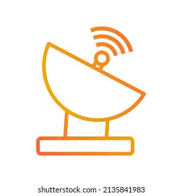 comunicación por satélite, icono de gradiente de red