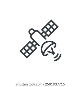 Satellite communication space astronomy icon, vector illustration