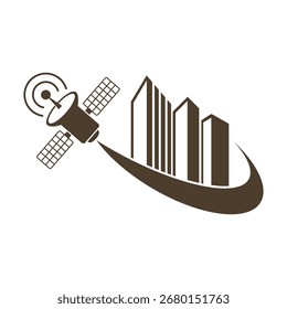 Projeto de ícone de espaço de comunicação por satélite