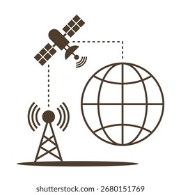 Satellitenkommunikationsraum Symboldesign