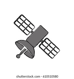 Satellite communication technology icon vector illustration graphic design