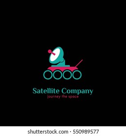 Satellite Company Logo Design Template. Flat Style
