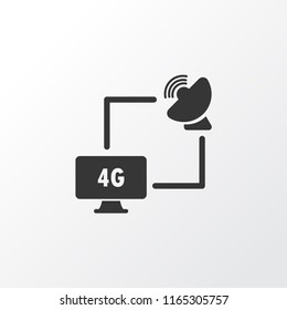 Satellite with computer icon symbol. Premium quality isolated web element in trendy style.