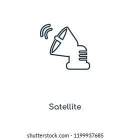 Satellite concept line icon. Linear Satellite concept outline symbol design. This simple element illustration can be used for web and mobile UI/UX.