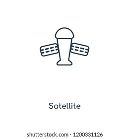 Satellite concept line icon. Linear Satellite concept outline symbol design. This simple element illustration can be used for web and mobile UI/UX.