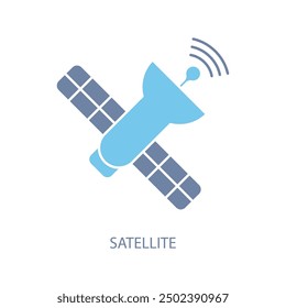 satellite concept line icon. Simple element illustration. satellite concept outline symbol design.