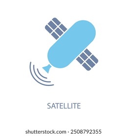 Icono de línea de concepto de satélite. Ilustración de elemento simple. diseño de símbolo de contorno de concepto de satélite.