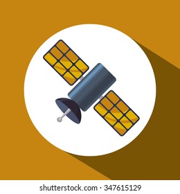 satellite concept over circle design, vector illustration 10 eps graphic.