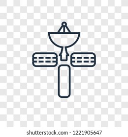 Satellite concept vector linear icon isolated on transparent background, Satellite concept transparency concept in outline style