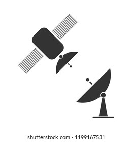 Satellite Connection. Icon Flat