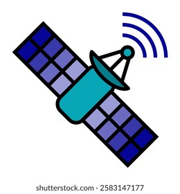 Satellite Connection solid icon vector design templates