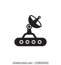 ilustración vectorial de glifo de icono de grúa satelital. aislado en fondo blanco