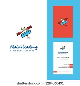 Satellite  Creative Logo and business card. vertical Design Vector