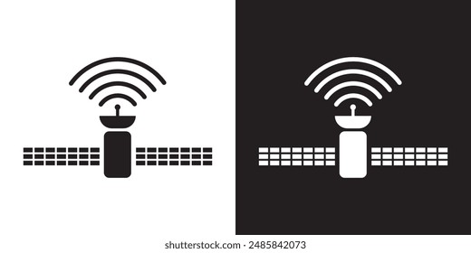 Satellite Data Icon set, satellite icon symbol template for graphic and web design, Broadcasting satellite vector