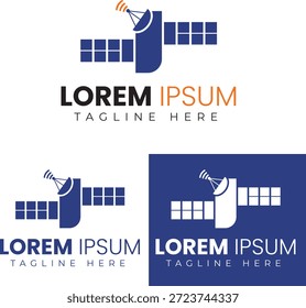 Design do logotipo da tecnologia de transmissão de dados por satélite