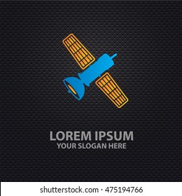Satellite design on dark background,vector